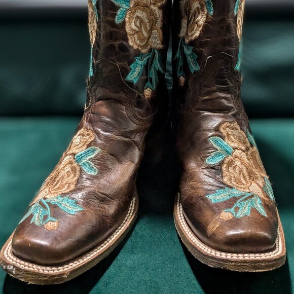 Women's Floral Western Boots - Picture 1 of 4